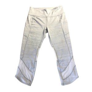 Athleta High Rise Jacquard Mesh Chat to Town Capri Size‎ Large Gray